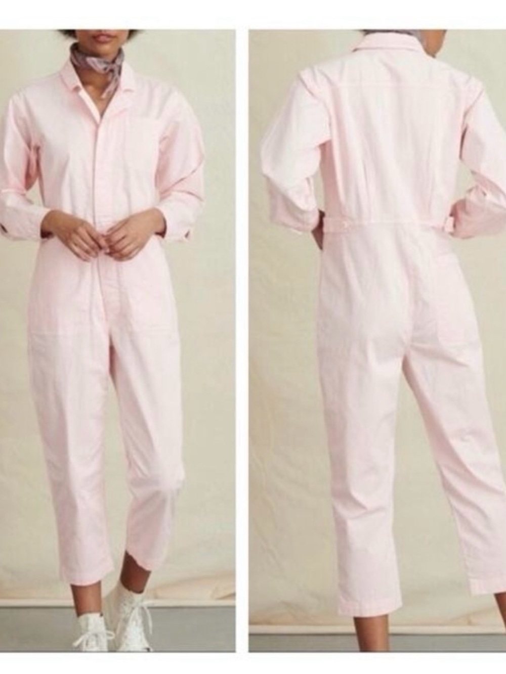 Alex Mill Seashell Pink Stretch Cotton Jumpsuit size S
